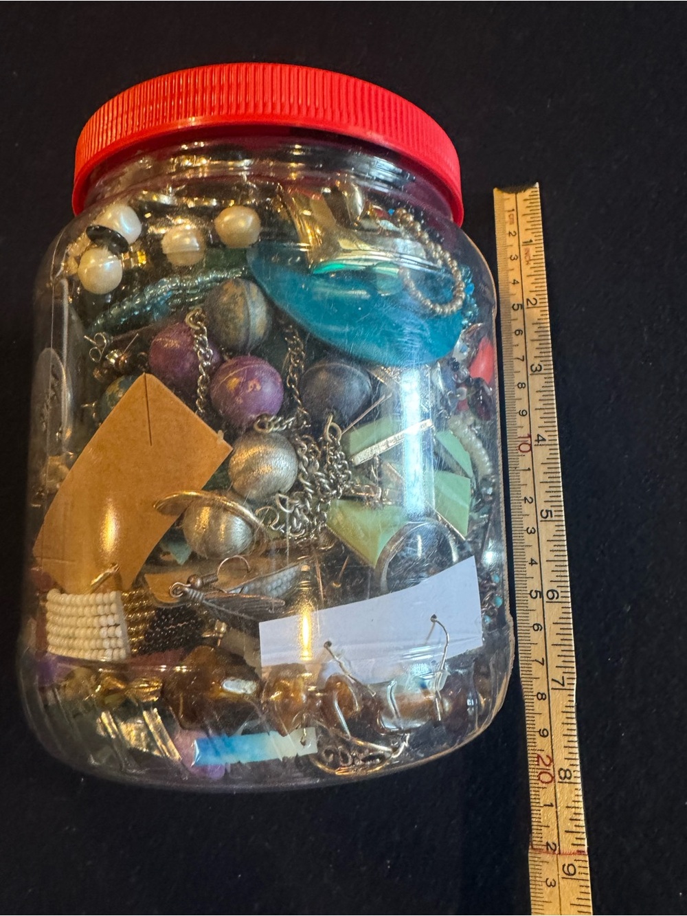 Assorted Mixed Color Costume Jewelry Jar -